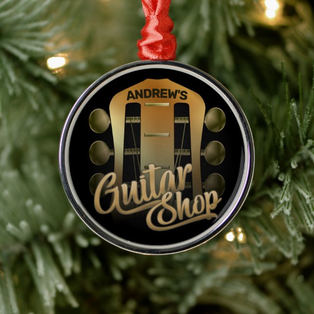 Ornement En Métal NOM personnalisé Rock Music Guitare Shop Musicien (Arbre)