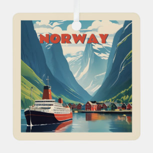 Ornement En Métal Norvège de texte personnalisé