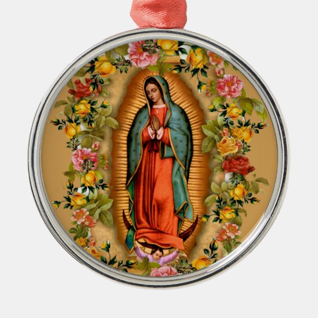 Ornement En Métal Notre Dame de Guadalupe Père Noël Maria Vierge esp (Devant)