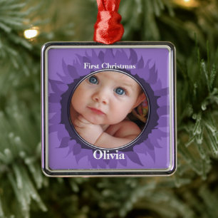 Ornement En Métal Notre petit Gerber Baby Photo Ornament - Raisin