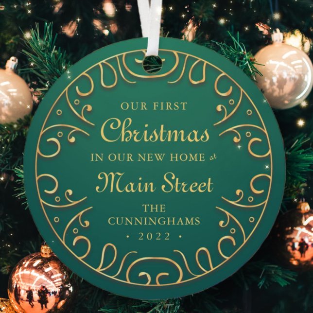Ornement En Métal Notre premier Noël dans notre nouvelle maison Faux (Créateur téléchargé)
