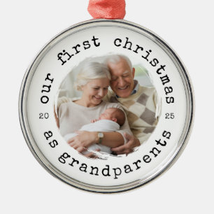 Ornement En Métal Notre premier Noël en grands-parents 2025 Photo