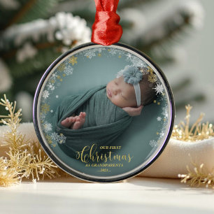 Ornement En Métal Notre Premier Noël En Tant Que Grand-Parents Ornem