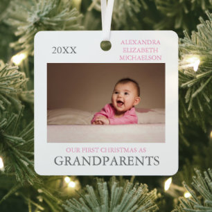 Ornement En Métal Notre premier Noël en tant que grands-parents