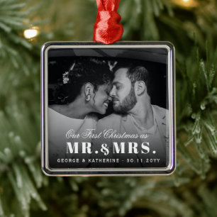 Ornement En Métal Notre Premier Noël En Tant Que Monsieur Et Madame