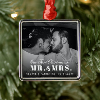 Ornement En Métal Notre Premier Noël En Tant Que Monsieur Et Madame 