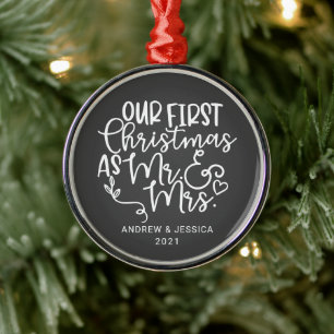 Ornement En Métal Notre premier Noël en tant que Monsieur. & Mme