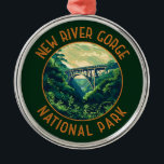 Ornement En Métal Nouveau Parc national de la Gorge de la rivière Re<br><div class="desc">Nouveau design vectoriel River Gorge. Le parc abrite l'un des meilleurs radeaux d'eau vive du pays et est également l'une des zones d'escalades les plus populaires de la côte Est.</div>