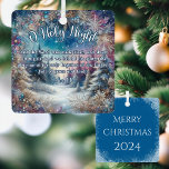 Ornement En Métal O Holy Night Winter Woodland Jean 1:14 Noël<br><div class="desc">Ce magnifique ornement religieux de Noël apporte l'émerveillement de la nuit sainte dans votre maison. Doté d’une scène boisée d’hiver fantaisiste et de l’écriture élégante "O Holy Night", il évoque la sérénité et la joie de la naissance du Christ. Le verset de Jean 1:14 sert de rappel sincère de la...</div>