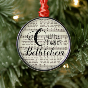 Ornement En Métal O Little Town of Bethlehem Metal Ornament