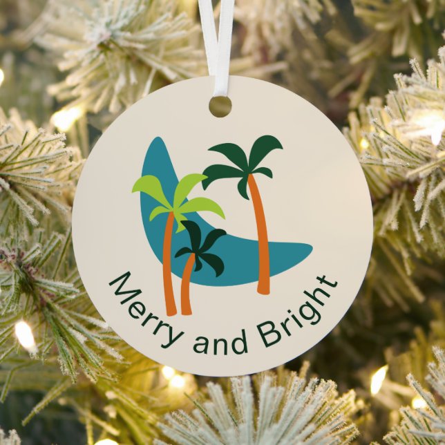 Ornement En Métal Oasis moderne de palmiers du milieu du siècle (Insitu)