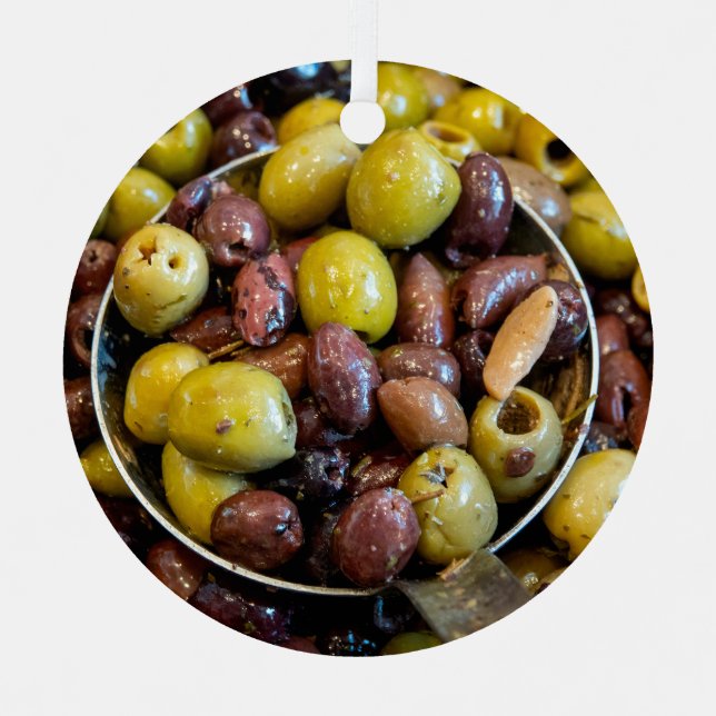 Ornement En Métal Olives noires et vertes séchées (Recto)