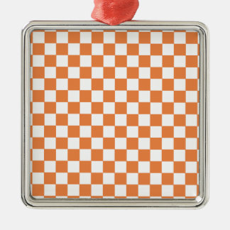 Ornement En Métal Orange À damiers Motif