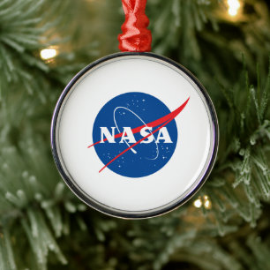 Ornement En Métal Organisation de vacances Iconique de la NASA (rond