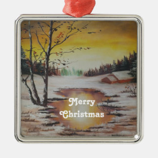 Ornement En Métal Ornament Ann Hayes Peinture Scène d'hiver
