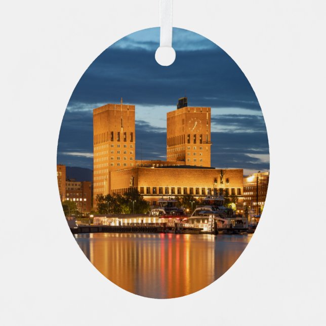 Ornement En Métal Oslo City Hall Norvège (Recto)