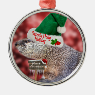 Ornement En Métal Otter Christmas ornament