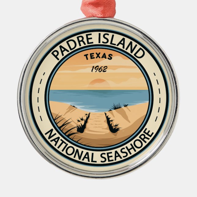 Ornement En Métal Padre Island National Seashore Texas Badge (Devant)