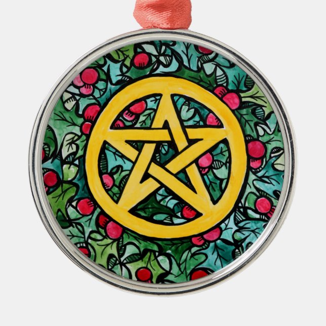 Ornement En Métal Pagan Yule Pentagram (Devant)