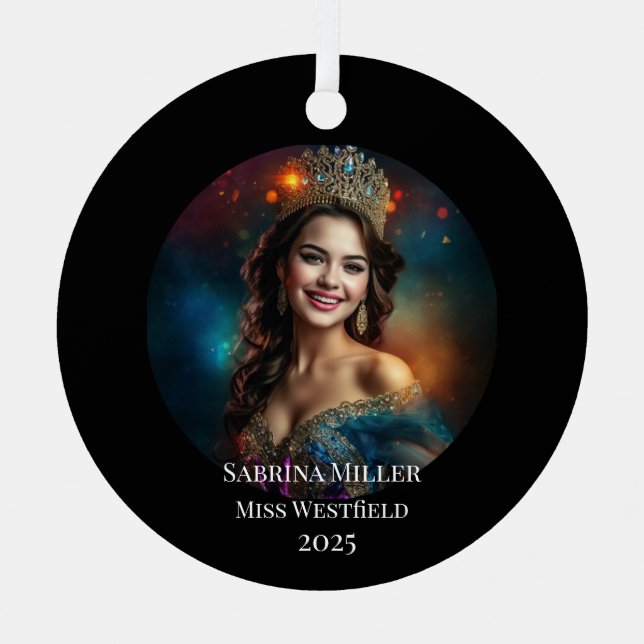Ornement En Métal Pageant Queen Metal Christmas Ornament (Recto)