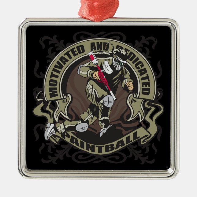 Ornement En Métal Paintball motivé (Devant)