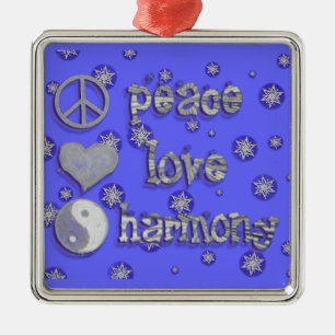 Ornement En Métal Paix, Amour, Harmonie