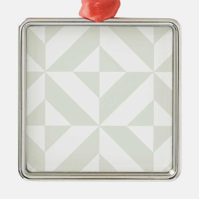 Ornement En Métal Pale Gray Geometric Deco Cube Pattern (Devant)
