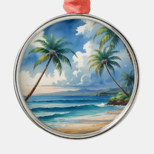 Ornement En Métal Palmiers de style vintage, îles exotiques, art de