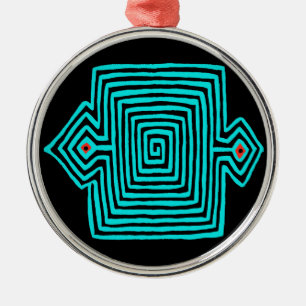 Ornement En Métal Panama Mola Tortoise - Noir bleu