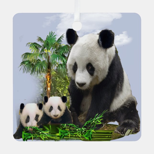 Ornement En Métal Panda Bears (Recto)