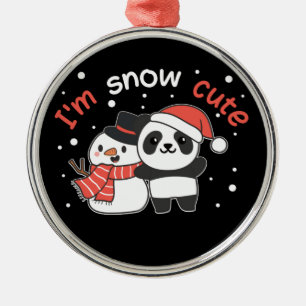 Ornement En Métal Panda I'm Snow Cute Snowman Pun de neige céramique