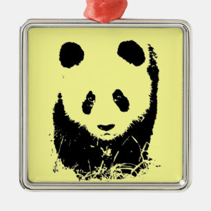 Ornement En Métal Panda Pop Art