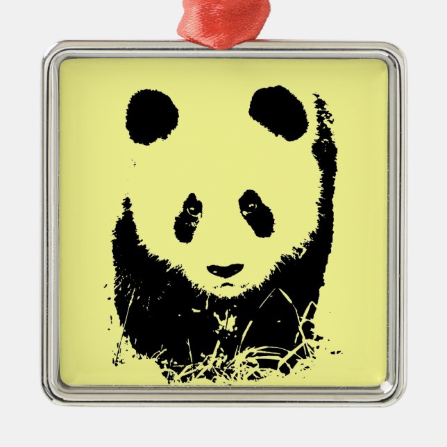 Ornement En Métal Panda Pop Art (Devant)