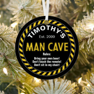 Ornement En Métal Panneau Man Cave avec effet de ruban de précaution