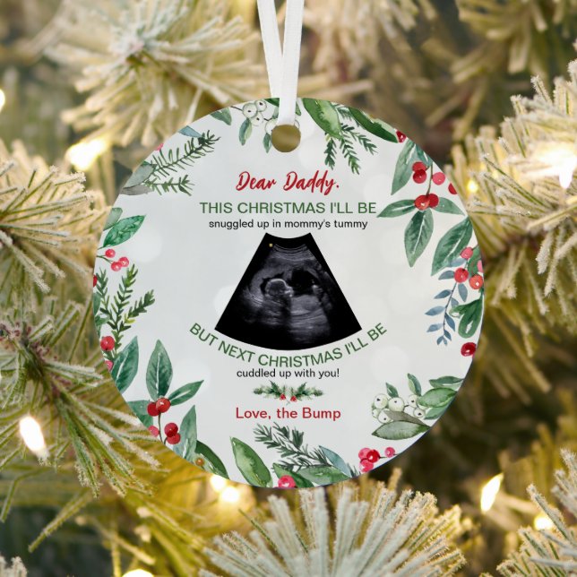 Ornement En Métal Papa Bump Faire-part de grossesse de Noël (Insitu)