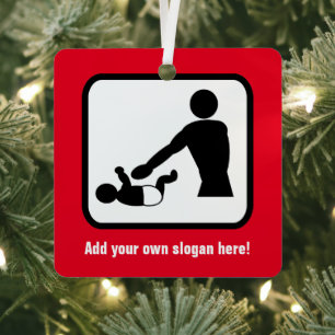 Ornement En Métal Papa sur Diaper Duty - le changement de couche cus