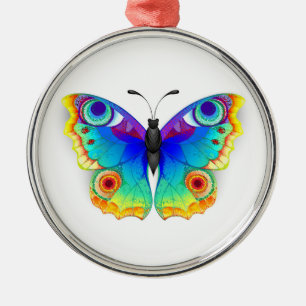 Ornement En Métal Papillon Arc-en-ciel Paon Yeux