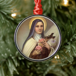 Ornement En Métal Pâques Religieuses vintages, Nonne avec Croix