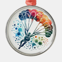 Parachutiste aquarelle coloré