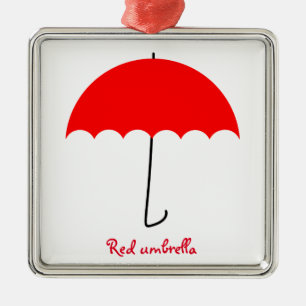 Ornement En Métal Parapluie rouge