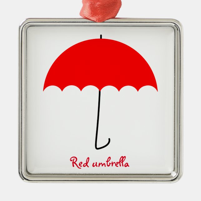 Ornement En Métal Parapluie rouge (Devant)