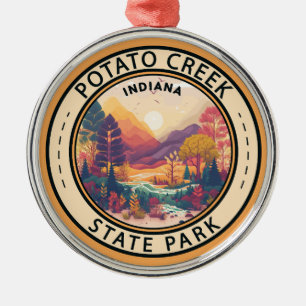 Ornement En Métal Parc d'état de Potato Creek Indiana Emblem