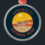 Ornement En Métal Parc national du Serengeti Zebra Travel Art Vintag<br><div class="desc">Design d'illustration vectorielle Serengeti. Le Serengeti est bien connu pour la plus grande migration animale annuelle au monde.</div>