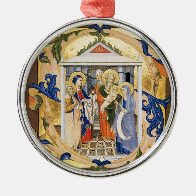 ORNEMENT EN MÉTAL PARCHEMENT ANTIQUE DE LA NATIVITÉ (Devant)