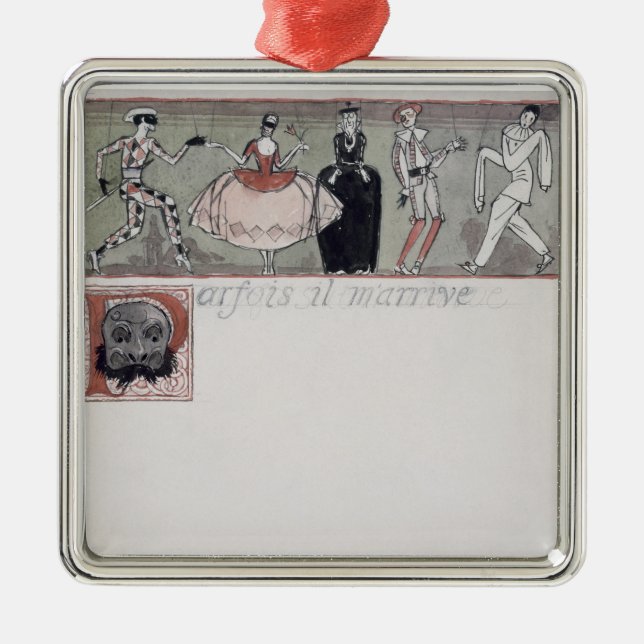 Ornement En Métal "Parfois IL m'arrive" (encre et la semaine sur le (Devant)