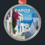 Ornement En Métal Paros Greece Island Travel<br><div class="desc">Paros, Greece, is a stunning island in the Cyclades, known for its charming whitewashed villages, crystal-clear waters, and relaxed Mediterranean vibe. Located in the Aegean Sea, Paros offers a perfect mix of traditional Greek culture and modern luxury, making it a favorite destination for travelers seeking both relaxation and adventure. The...</div>