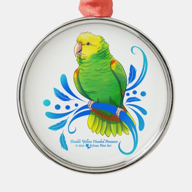 Ornement En Métal Parrot Amazonien double jaune (Devant)