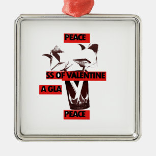 Ornement En Métal Partagez l'amour : Un verre de Saint Valentin