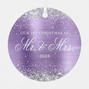 Ornement En Métal Parties scintillant d'argent Clair Purple Huile No