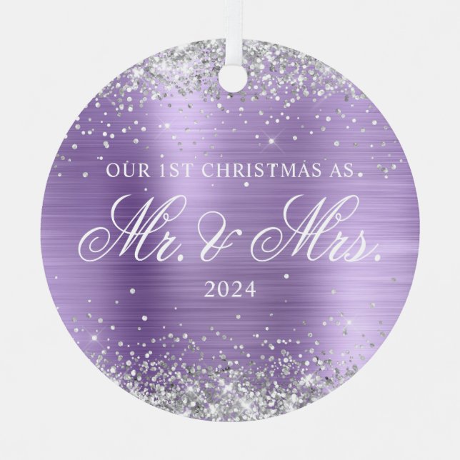 Ornement En Métal Parties scintillant d'argent Clair Purple Huile No (Recto)